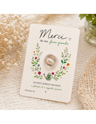 Carte Haricot Merci – Cadeau Fin d'Année Scolaire 🌱