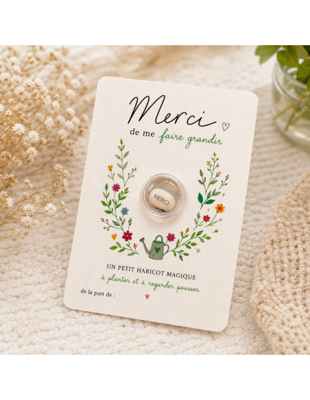 Carte Haricot Merci – Cadeau Fin d'Année Scolaire 🌱