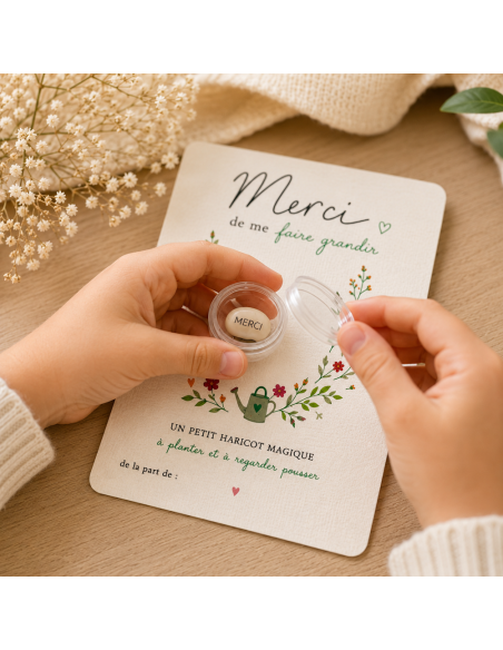 Carte Haricot Merci – Cadeau Fin d'Année Scolaire 🌱