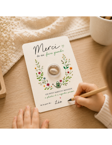Carte Haricot Merci – Cadeau Fin d'Année Scolaire 🌱