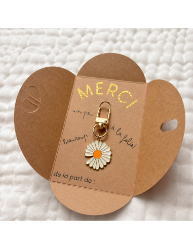 Porte-clé Marguerite Merci – Cadeau Fin d'Année Éducateurs