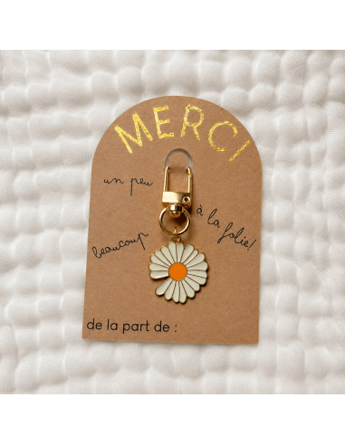Porte-clé Marguerite Merci – Cadeau Fin d'Année Éducateurs