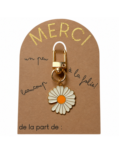 Porte-clé Marguerite Merci – Cadeau Fin d'Année Éducateurs