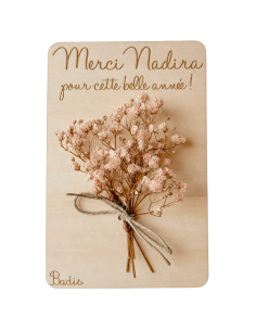 Carte Fleurs Séchées Personnalisée – Fin d'Année École