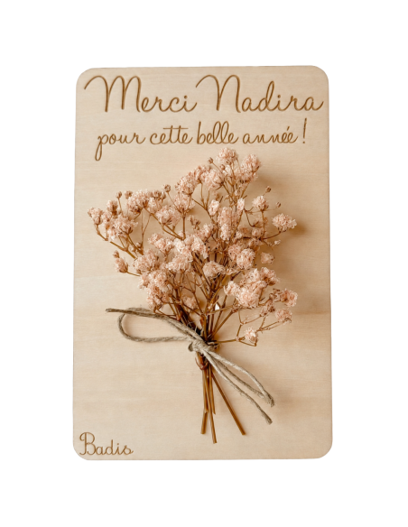 Carte Fleurs Séchées Personnalisée – Fin d'Année École