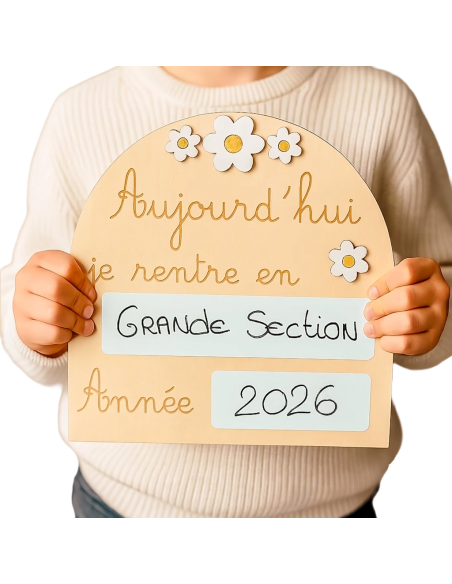 Pancarte Rentrée Scolaire Fleurs – Ardoise Réutilisable