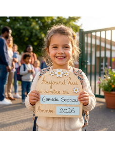 Pancarte Rentrée Scolaire Fleurs – Ardoise Réutilisable 2