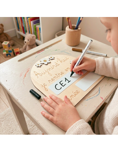 Pancarte Rentrée Scolaire Fleurs – Ardoise Réutilisable