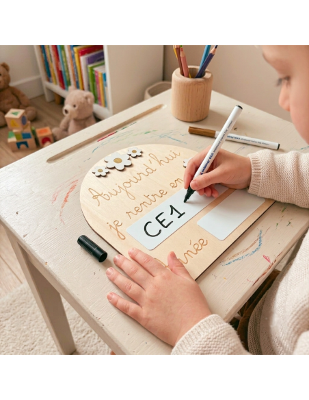Pancarte Rentrée Scolaire Fleurs – Ardoise Réutilisable