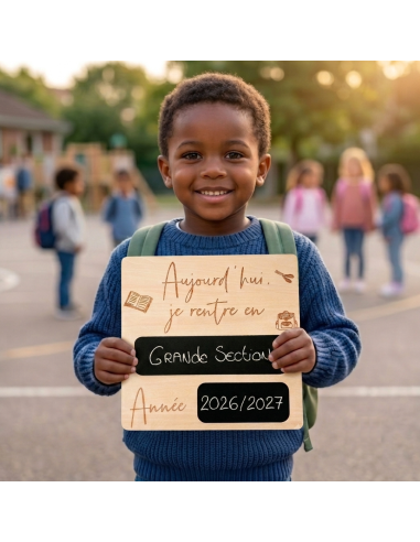 Pancarte Rentrée Scolaire Réutilisable – Photo 1er Jour École