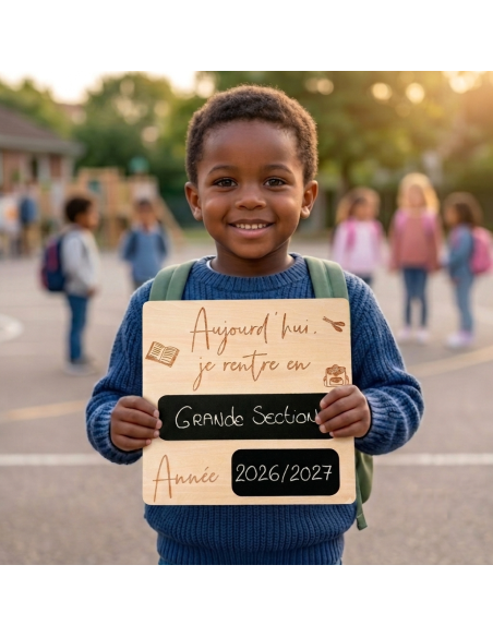 Pancarte Rentrée Scolaire Réutilisable – Photo 1er Jour École